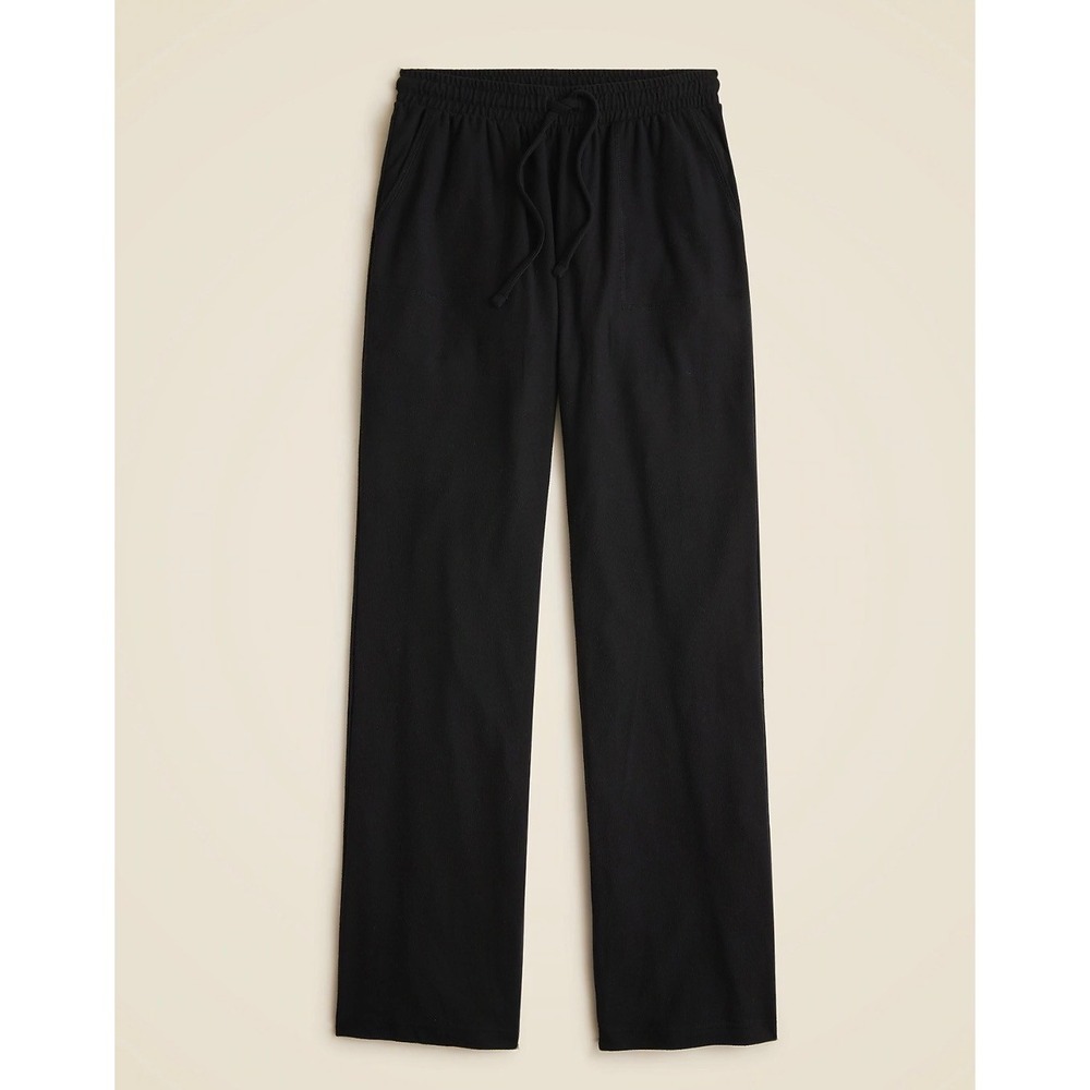 J.Crew Womens Black Wide Leg Drawstring Elastic‎ Waist Pants Size 4
